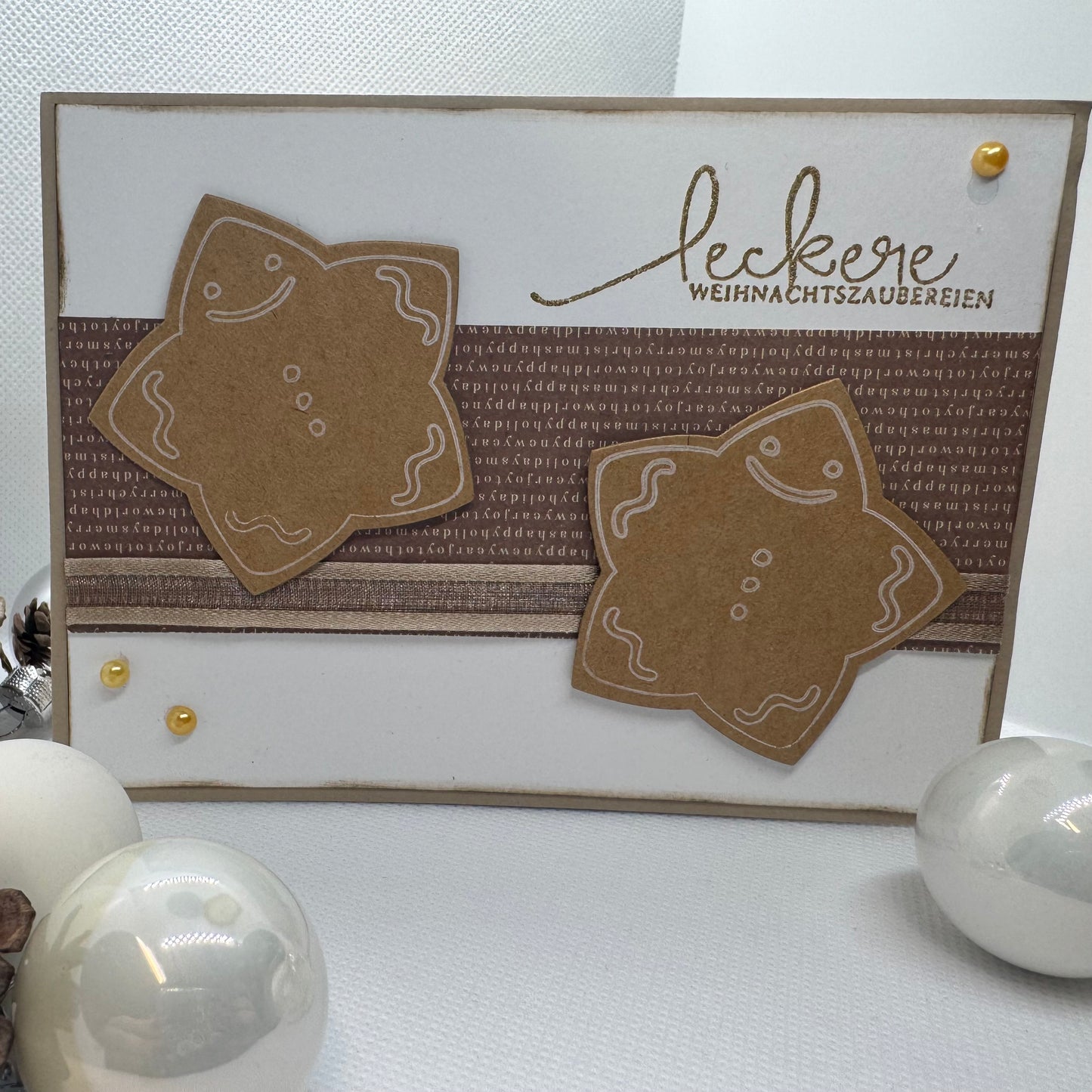 Weihnachtskarte "leckere Weihnachtszauberei" in braun