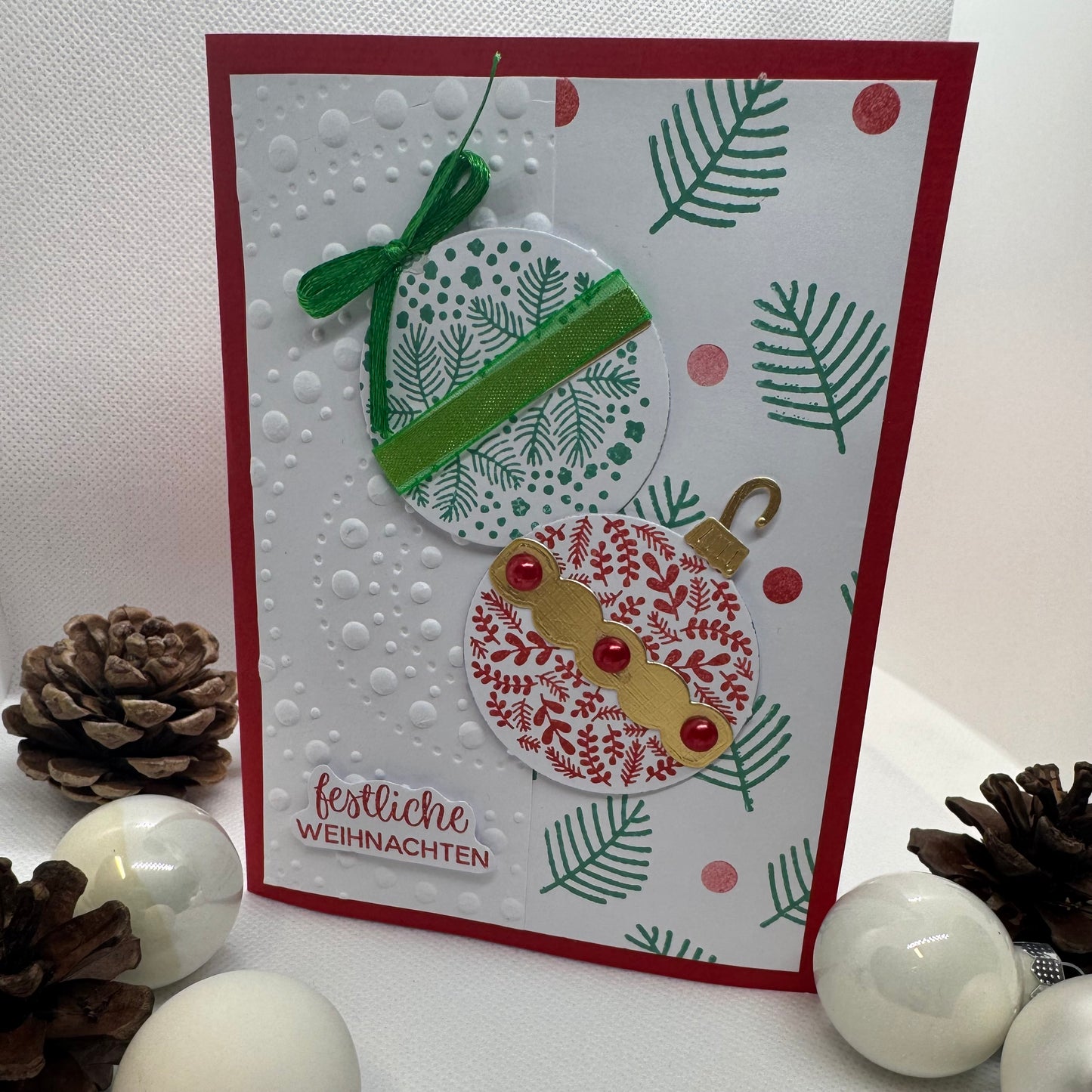 Weihnachtskarte "festliche Weihnachten" in Rot