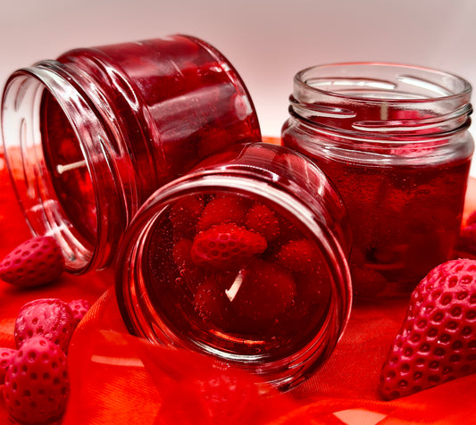 Erdbeermarmeladenkerze